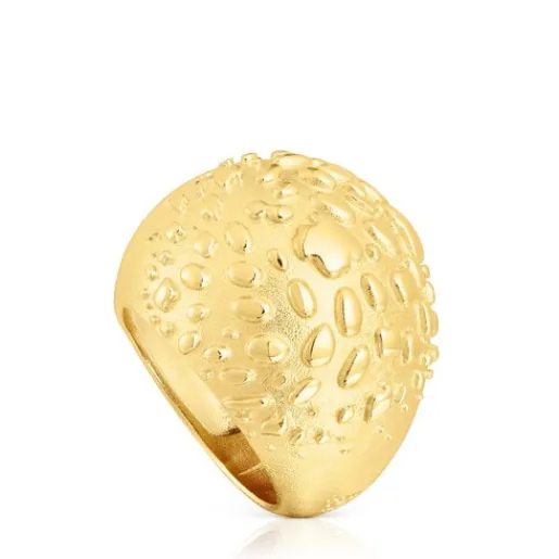 Anillo abombado con baño de oro 18 kt sobre plata Dybe^TOUS Outlet