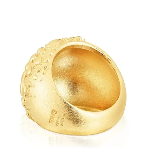 Anillo abombado con baño de oro 18 kt sobre plata Dybe^TOUS Outlet