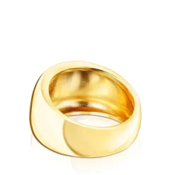 Anillo abombado con baño de oro 18 kt sobre plata Basics^TOUS Online