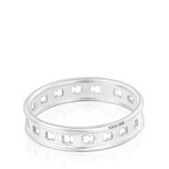 Anillo de plata con siluetas de oso Bear Row^TOUS Clearance