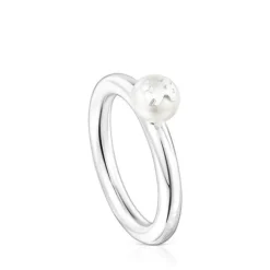 Anillo de plata y perla motivo oso Icon Pearl^TOUS Outlet