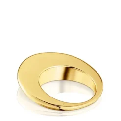 Anillo liso con baño de oro 18 kt sobre plata Dybe^TOUS Online