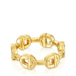Anillo logo con baño de oro 18 kt sobre plata MANIFESTO^TOUS New