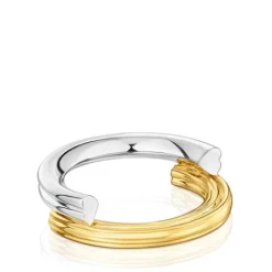 Anillo mediano bicolor y motivos oso 1950^TOUS Clearance