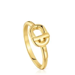 Anillo pequeño con baño de oro 18 kt sobre plata MANIFESTO^TOUS Outlet