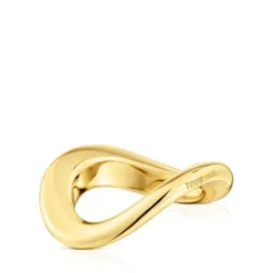 Anillo pequeño con baño de oro de 18 kt sobre plata Galia Basics^TOUS Online