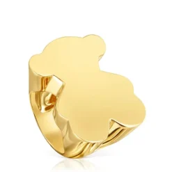 Anillo sello oso 30 mm con baño de oro 18 kt sobre plata Sweet Dolls^TOUS Discount