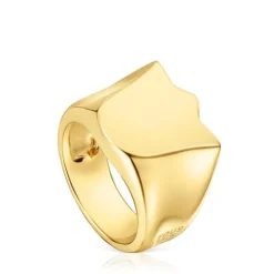 Anillo sello tulipa con baño de oro 18 kt sobre plata Sweet Dolls^TOUS Discount