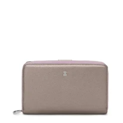 Billetera mediana plateada New Dubai Saffiano^TOUS