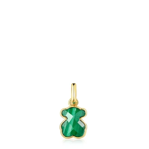 Colgante con baño de oro 18 kt sobre plata y malaquita Icon Color^TOUS Hot
