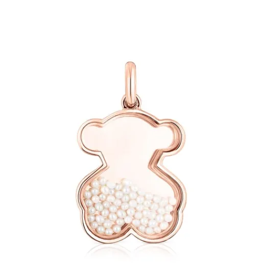 Colgante con baño de oro rosa 18 kt sobre plata y perlas Areia^TOUS Sale
