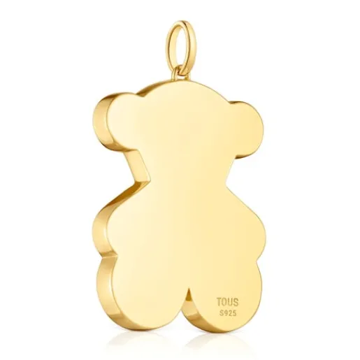 Colgante grande oso con baño de oro 18 kt sobre plata 38 mm Sweet Dolls^TOUS Best
