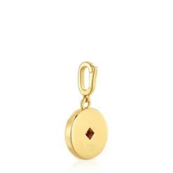 Colgante medalla con baño de oro de 18 kt sobre plata, nácar y gemas Medallions^TOUS