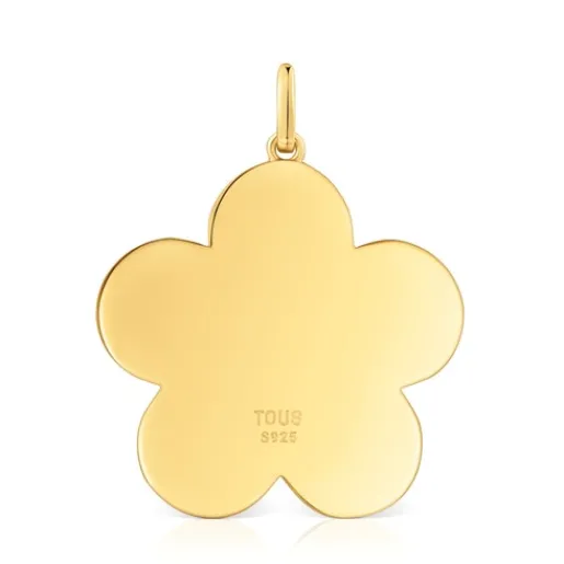 Colgante mediano flor con baño de oro 18 kt sobre plata 27 mm Sweet Dolls^TOUS Hot