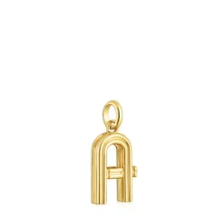 Colgante mediano letra A con baño de oro 18 kt sobre plata Alphabet^TOUS Hot