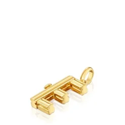 Colgante mediano letra E con baño de oro 18 kt sobre plata Alphabet^TOUS New