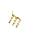 Colgante mediano letra M con baño de oro 18 kt sobre plata Alphabet^TOUS Online