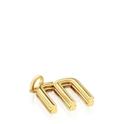Colgante mediano letra M con baño de oro 18 kt sobre plata Alphabet^TOUS Online