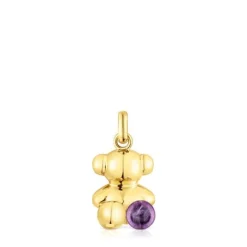 Colgante oso con baño de oro 18 kt sobre plata y amatista Bold Bear^TOUS Clearance