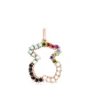 Colgante oso con baño de oro rosa 18 kt sobre plata y gemas Straight^TOUS Clearance