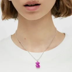 Colgante oso de acero en color rosa Bold Bear^TOUS Best
