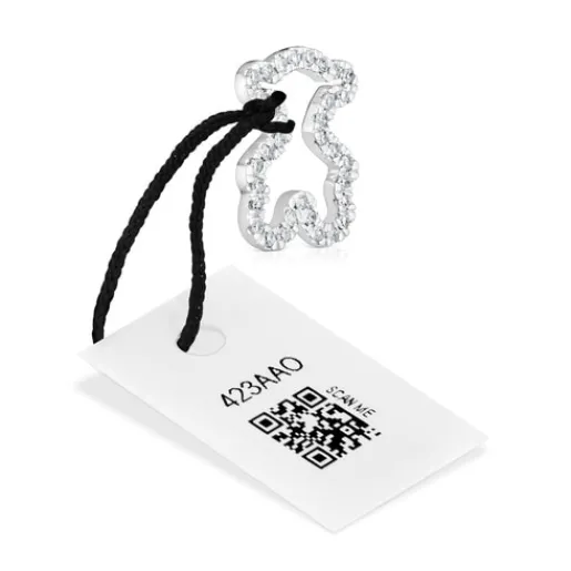 Colgante oso de oro blanco con diamantes 11,5 mm Icon Gems^TOUS Online