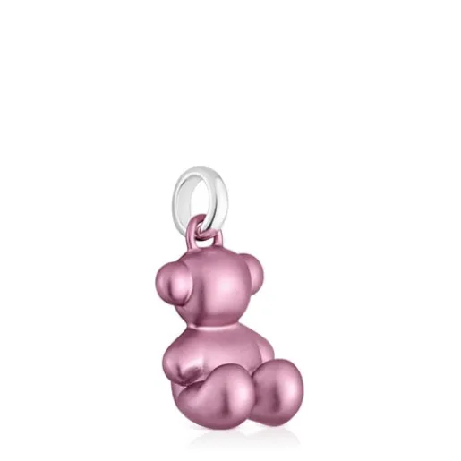 Colgante oso mediano de acero en color rosa claro Bold Bear^TOUS Outlet
