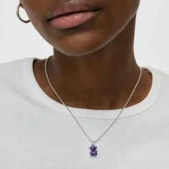 Colgante oso pequeño de acero en color lila Bold Bear^TOUS Sale