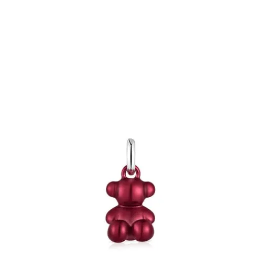 Colgante oso pequeño de acero en color rojo Bold Bear^TOUS Online