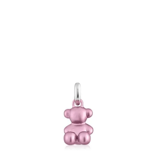 Colgante oso pequeño de acero en color rosa claro Bold Bear^TOUS Hot