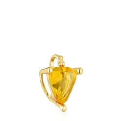 Colgante pequeño con baño de oro 18 kt sobre plata y citrino creado en laboratorio Color LGG^TOUS