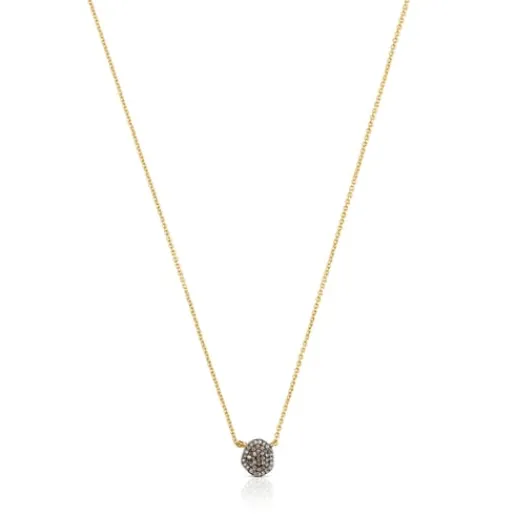 Collar con baño de oro 18 kt sobre plata y diamantes Nenufar^TOUS Hot
