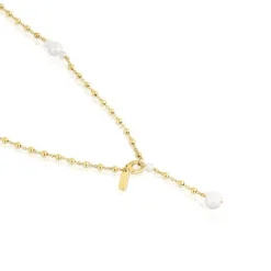 Collar con baño de oro 18 kt sobre plata y perlas cultivadas Tamara Falcó X^TOUS Online