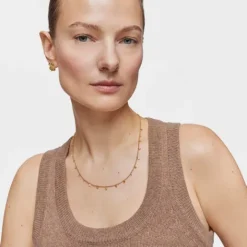 Collar corto con baño de oro de 18 kt sobre plata, perlas cultivadas y gemas Grain^TOUS Outlet