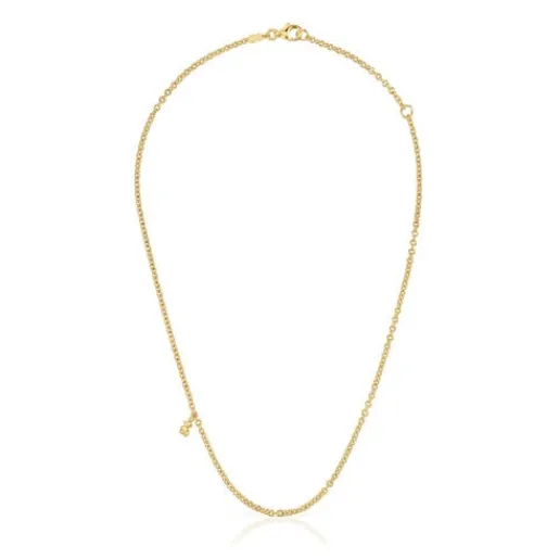 Collar corto con baño de oro 18 kt sobre plata y anillas redondas Bold Bear^TOUS Best