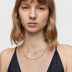 Collar corto con baño de oro 18 kt sobre plata y anillas redondas Bold Bear^TOUS Best