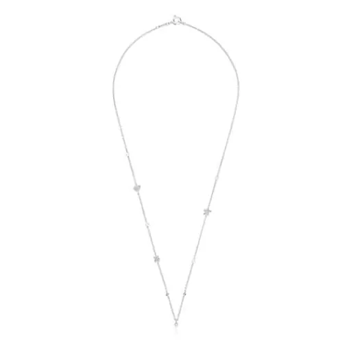 Collar corto de oro blanco con diamantes, perlas cultivadas y motivos Grain^TOUS Outlet