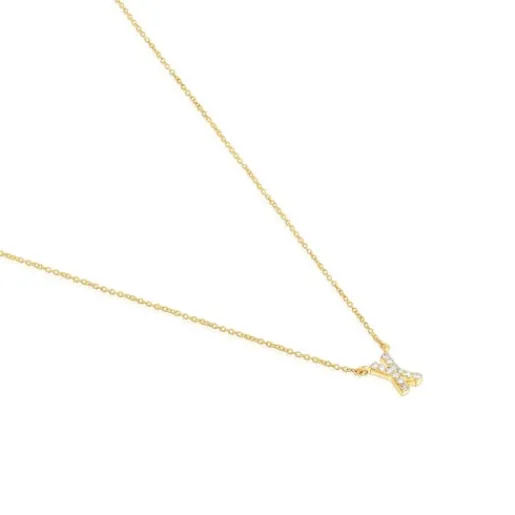 Collar corto de oro y 0,05 ct de diamantes letra X Alphabet^TOUS Clearance