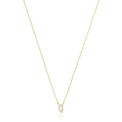 Collar corto de oro y 0,05 ct de diamantes letra Q Alphabet^TOUS Best