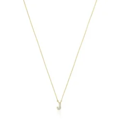 Collar corto de oro y 0,05 ct de diamantes letra J Alphabet^TOUS Clearance