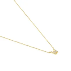 Collar corto de oro y 0,05 ct de diamantes letra W Alphabet^TOUS Hot