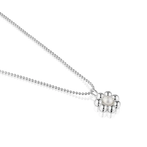 Collar corto de plata flor y perla cultivada Sugar Party^TOUS Discount