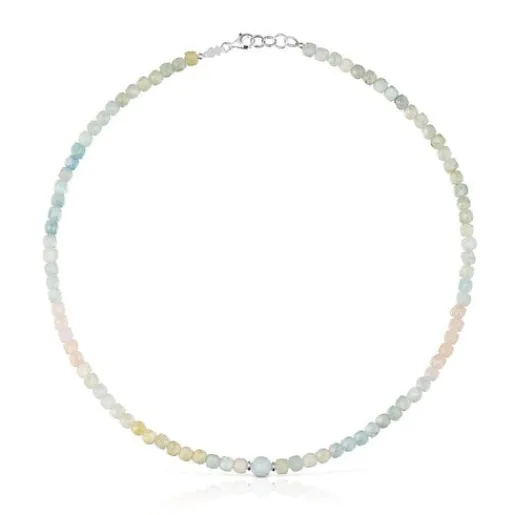 Collar corto de plata y berilos multicolor Basic Colors^TOUS New