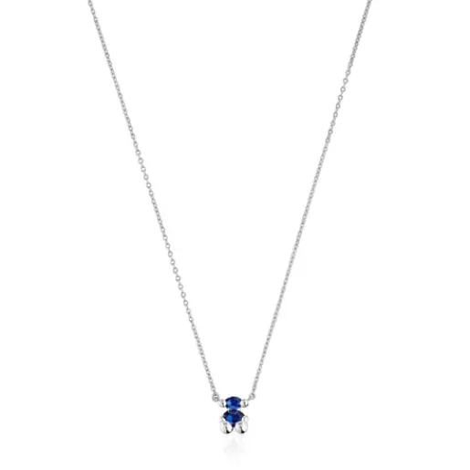 Collar corto motivo oso de y zafiro azul creado en laboratorio Color Bear LGG^TOUS Discount