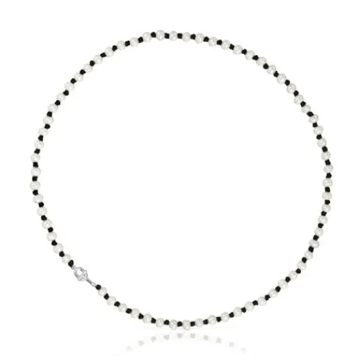 Collar de nylon negro con perlas cultivadas 50 cm MANIFESTO^TOUS Sale