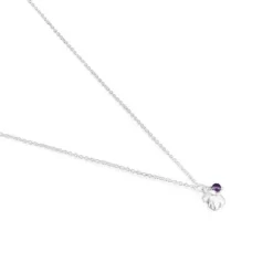 Collar de plata y amatista oso Bold Motif^TOUS