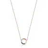 Collar disco con baño de oro rosa 18 kt sobre plata y gemas Straight^TOUS Clearance