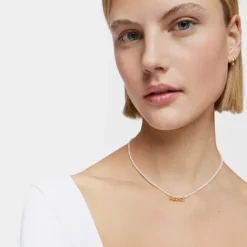 Collar Mama con baño de oro 18 kt sobre plata y perlas cultivadas Mama^TOUS Sale