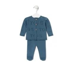 Conjunto de punto de bebé Tricot logo azul^TOUS Online