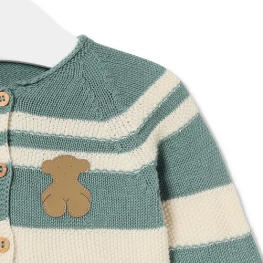 Conjunto de punto de bebé Tricot a rayas verde^TOUS Discount
